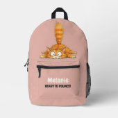 オレンジの猫 キッズ スクール バッグ (正面)