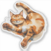 オレンジの猫 シール (正面)