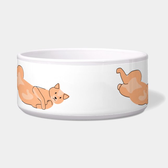 オレンジの猫 ボウル (正面)
