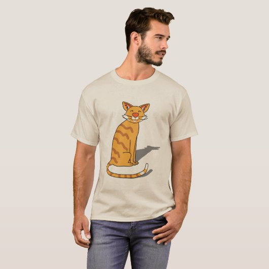 オレンジの猫 メンズTシャツ Tシャツ (正面フル)