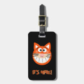 オレンジの猫 ラゲッジタグ (正面縦)