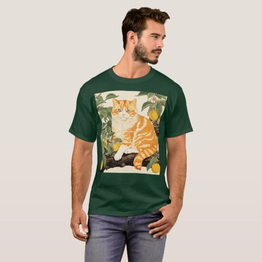オレンジの猫 Tシャツ (正面フル)