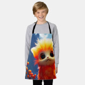 オレンジの生き物 エプロン (着用した状態)