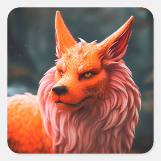 オレンジの生き物 スクエアシール (正面)