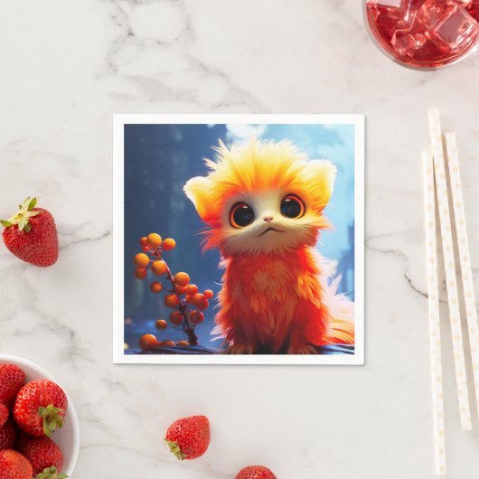 オレンジの生き物 スタンダードカクテルナプキン (インサイチュ)