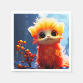 オレンジの生き物 スタンダードカクテルナプキン