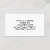 オレンジの生地の素材 | 植物ドードルパターン 名刺 (裏面)