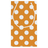 オレンジの白い水玉模様 スモールペーパーバッグ (裏面)