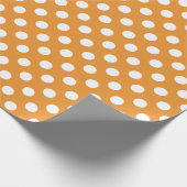 オレンジの白い水玉模様 ラッピングペーパー (角)