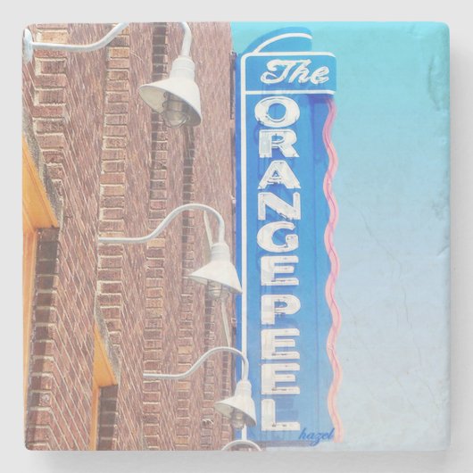 オレンジの皮、アッシュビル、オレンジの皮 ストーンコースター (正面)