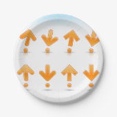 オレンジの矢印 ペーパープレート (正面)