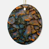 オレンジの石化恐竜の骨 セラミックオーナメント (左)