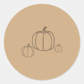 オレンジの秋の色パレット•記号 ラウンドシール (正面)