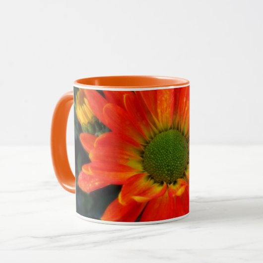 オレンジの秋の花のドリンクマグ マグカップ (正面左)