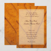 オレンジの秋の落ち葉の結婚式招待状 招待状 (正面/裏面)