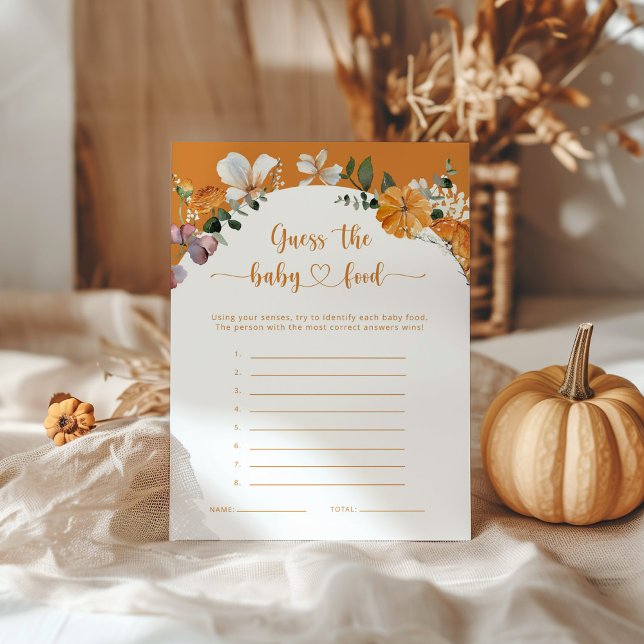 オレンジの秋カボチャはベビー食のゲームを推測 (クリエイターアップロード済み)