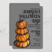 オレンジの積み重ね水彩招待状 招待状 (正面/裏面)