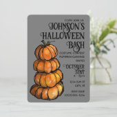 オレンジの積み重ね水彩招待状 招待状 (スタンド正面)