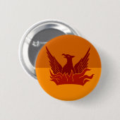 オレンジの空の霧と金ゴールドフラグ 缶バッジ (正面&裏面)