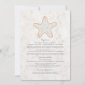 オレンジの素朴なヒトデの結婚式情報 招待状 (正面)
