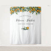 オレンジの結婚式バックドロップ写真撮影ブース タペストリー (正面)