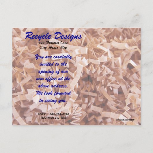 オレンジの縮れ模様の破片 インビテーションポストカード (裏面)