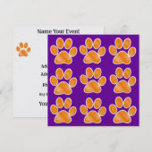 オレンジの肉球プリント - SRF 招待状 (正面/裏面)