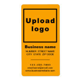 オレンジの肖像発送ラベル上のビジネスブランド ラベル (正面)