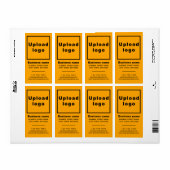 オレンジの肖像発送ラベル上のビジネスブランド ラベル (フルシート)