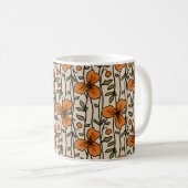 オレンジの花が咲く縦型ガーデンの喜び コーヒーマグカップ (正面右)