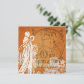 オレンジの花が咲く「Once Upon a Time」のウェディング招待状 招待状 (スタンド正面)