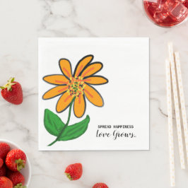 オレンジの花が幸せを広げる 紙 スタンダードランチョンナプキン