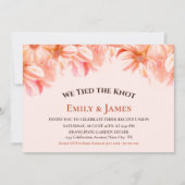 オレンジの花で彩る結婚式の披露宴　私たちは愛を誓いました 招待状 (正面)