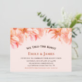 オレンジの花で彩る結婚式の披露宴　私たちは愛を誓いました 招待状 (スタンド正面)