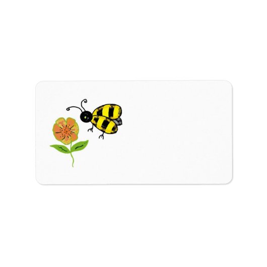 オレンジの花とマルハナバチ ラベル (正面)