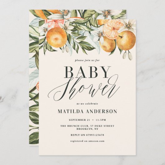 オレンジの花と柑橘類のブランチ＆バブルリー (正面/裏面)