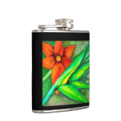 オレンジの花と緑の葉のフラスコ フラスク (右)