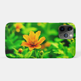 オレンジの花のぼかしサニー iPhone 11 PROケース
