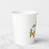 オレンジの花のウェディングシャワーの紙コップ マンゴーオレンジ 紙コップ (右)