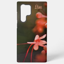 オレンジの花のデザインのオーダーメイドSamsungケース