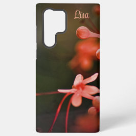 オレンジの花のデザインのオーダーメイドSamsungケース Samsung Galaxy S22 Ultraケース