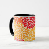 オレンジの花のパターン マグカップ (正面左)