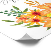 オレンジの花のブライダルシャワー - カード＆ギフト ポスター (角)