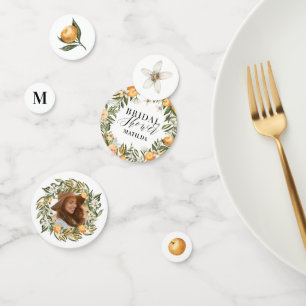 オレンジの花のブライダルシャワー パーティーの飾り（柑橘類、オレンジブルーム） コンフェッティ