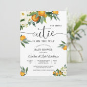 オレンジの花のベイビーシャワー招待状 招待状 (スタンド正面)