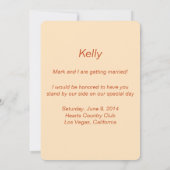 オレンジの花のメイソンジャー　ウェディングパーティーのカード 招待状 (裏面)