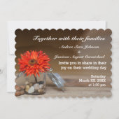 オレンジの花のメイソンジャー ウェディング招待状 招待状 (正面)