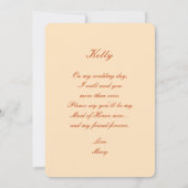 オレンジの花のメイソンジャー メイドオブオナーカード 招待状 (裏面)