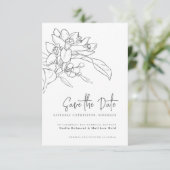 オレンジの花のモノフォトウェディングは日付を保存 セーブザデート (スタンド正面)