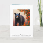 オレンジの花の中の黒いクマ カード (裏面)